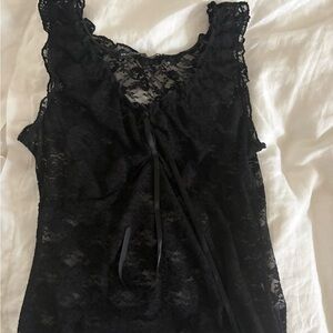 Brandy Melville Black Lace Top